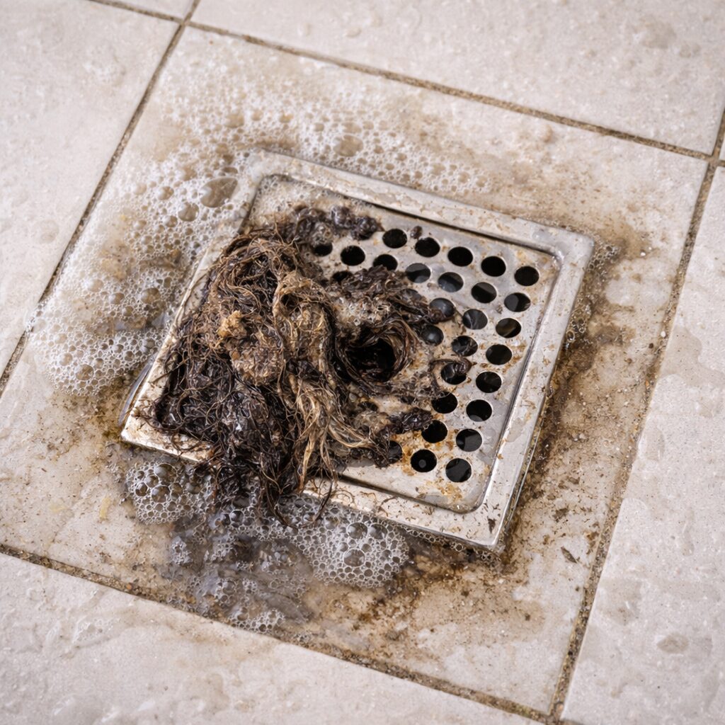 Duschablauf Reinigung - Vorher